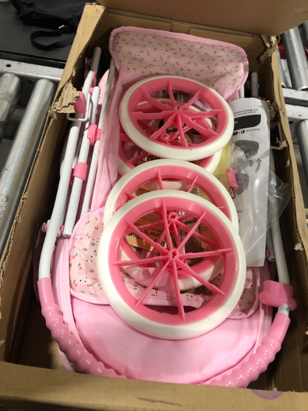 Photo 2 of Badger Basket Pink Rosebud 3-in-1 Doll Pram, Carrier, and Stroller (fits American Girl Dolls)