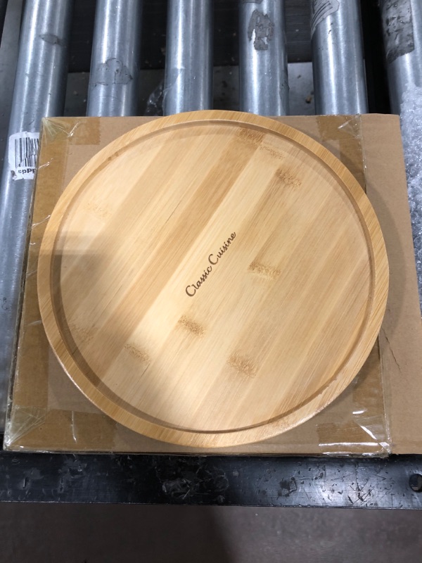 Photo 1 of All-Natural Bamboo Round Single Tier Turntable Kitchen, Pantry and Vanity Organizer and Display with 10 Inch Diameter by Classic Cuisine, Btown