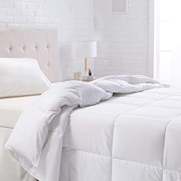 Photo 1 of Amazon Basics Down Alternative Bedding Comforter Duvet Insert - Twin, White, All-Season