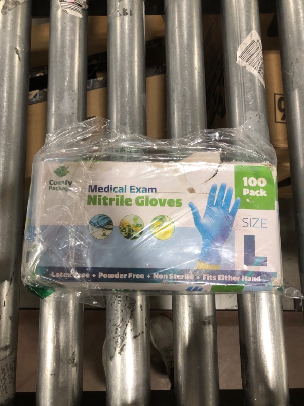 Photo 2 of [100 Count] Nitrile Disposable Plastic Gloves - 4 mil. | Latex Free and Rubber Free | Non-Sterile Powder Free Gloves
SIZE LARGE