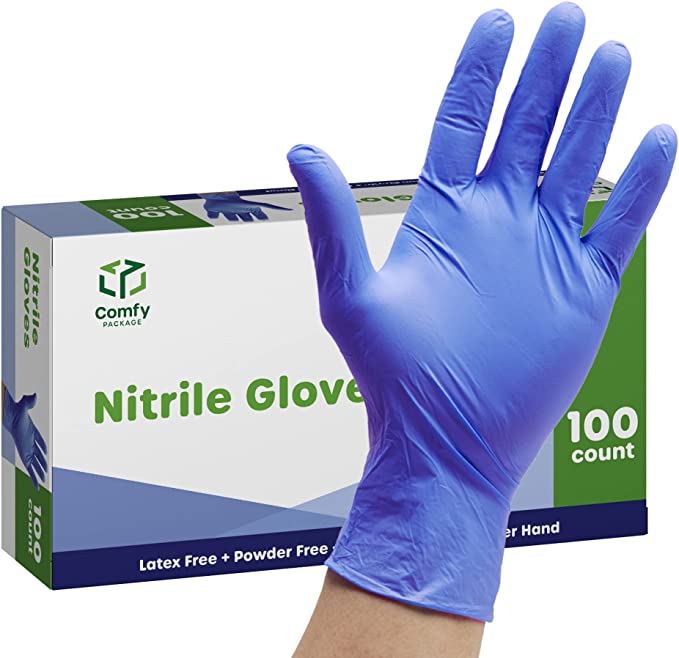 Photo 1 of [100 Count] Nitrile Disposable Plastic Gloves - 4 mil. | Latex Free and Rubber Free | Non-Sterile Powder Free Gloves
SIZE LARGE