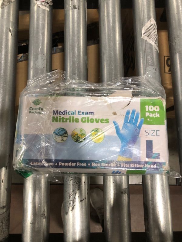 Photo 2 of [100 Count] Nitrile Disposable Plastic Gloves - 4 mil. | Latex Free and Rubber Free | Non-Sterile Powder Free Gloves
SIZE LARGE 