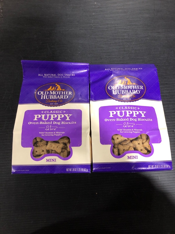 Photo 2 of 2pack Old Mother Hubbard by Wellness Classic Natural Dog Biscuits, Crunchy Oven-Baked Treats, Ideal for Training, Mini Sizes, 20-Ounce Bag Puppy 20-Ounce