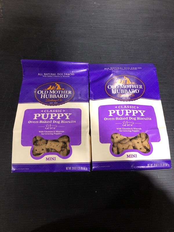 Photo 2 of 2pack Old Mother Hubbard by Wellness Classic Natural Dog Biscuits, Crunchy Oven-Baked Treats, Ideal for Training, Mini Sizes, 20-Ounce Bag Puppy 20-Ounce