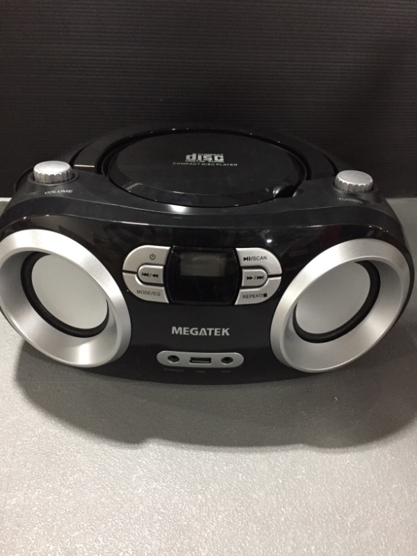 Photo 2 of Megatek CB-M25BT Portable CD Player Boombox with FM Stereo Radio