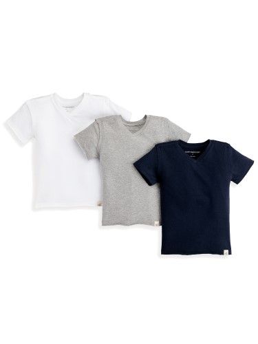 Photo 1 of Burt S Bees Baby and Toddler Boys Solid V-Neck Organic Tees 3-Pack SIZE 2T 