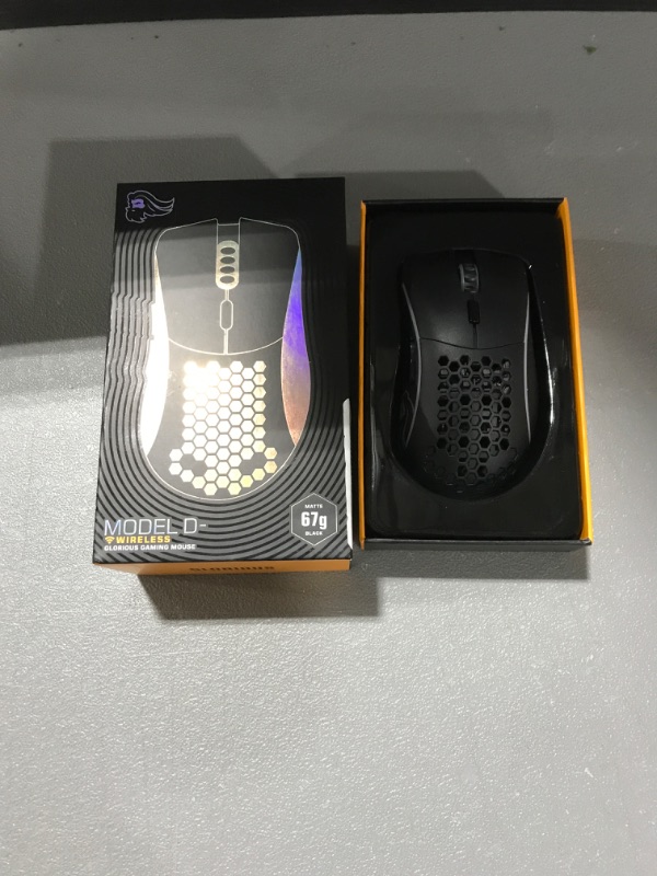 Photo 1 of Glorious Model D Wireless Gaming Mouse RGB Mouse Wireless - 69 g Superlight Mouse - Ergonomic Computer Mouse - Honeycomb Mouse (Matte Black