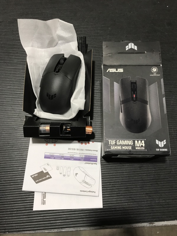 Photo 2 of ASUS TUF M4 Gaming Wireless Gaming Mouse | Dual Wireless Modes - Bluetooth/RF 2.4 GHz 12K DPI Optical Sensor 6 Programmable Buttons