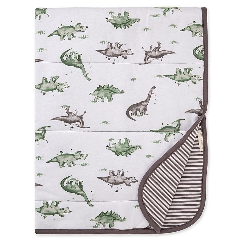 Photo 1 of Burt's Bees Baby Happy Herbivores Organic Cotton Reversible Blanket in Cloud
