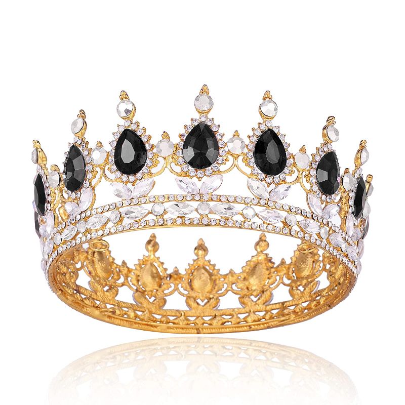 Photo 1 of Black Queen Crown for Women, Birthday Tiara for Women Girls Rhinestone Renaissance Crowns for Women Halloween Headband
