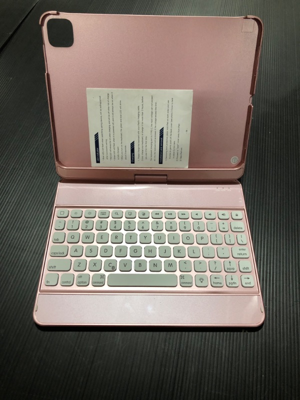 Photo 2 of GreenLaw Case with Keyboard for iPad Air 5th Generation (2022) / iPad Air 4th Gen (2020) 10.9 Inch, 3-Zone 7 Color Backlit, 360° Rotatable Keyboard Case for iPad Pro 11/ Air 10.9 inch, Rose Gold For iPad 10.9“/11" C-Rose Gold