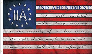 Photo 2 of 2A 2nd Amendment American Flag 3x5 Feet Outdoor Betsy Ross Second Amendment Flag Banner Vintage US Flags Printed 100D Polyester with Grommets for Room House Garden Front Yard Patriotic Decorations
