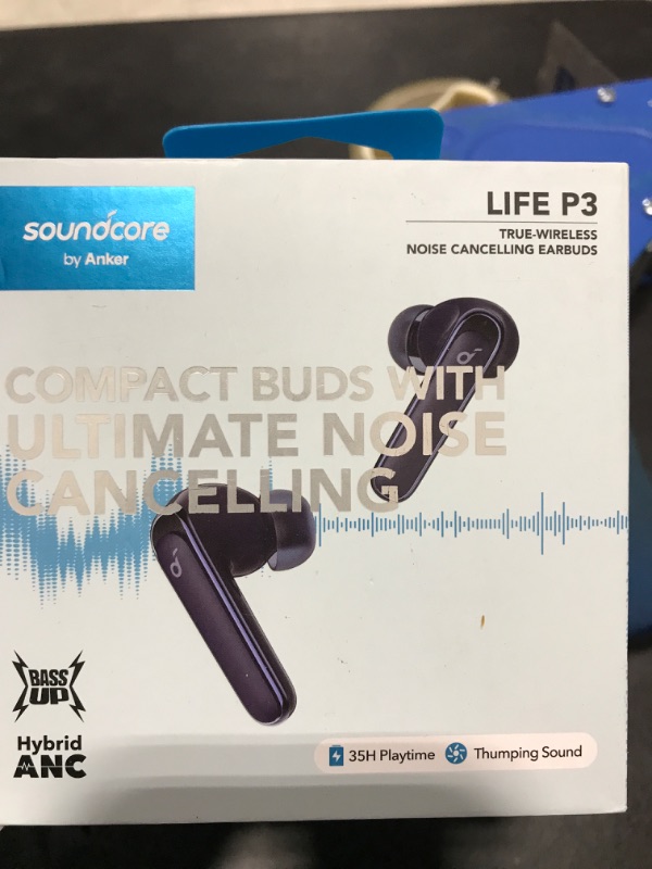 Photo 1 of Soundcore Ultimate Noise Cancelling Earbuds Life P3 by Anker Black