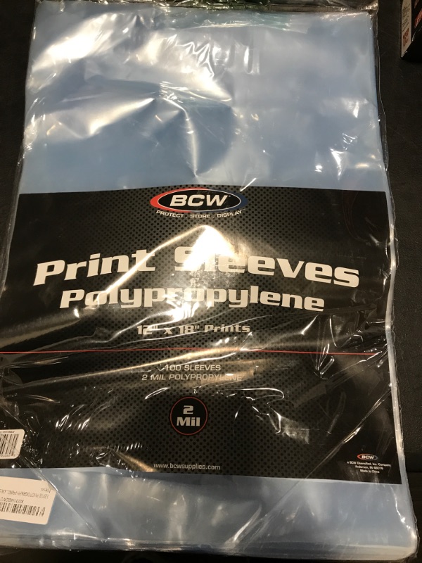 Photo 2 of BCW Print/Poster Poly Sleeves Protectors, 12" x 18" - 1000 count