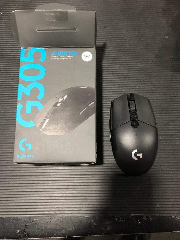 Photo 2 of Logitech G305 LIGHTSPEED Wireless Gaming Mouse, Hero 12K Sensor, 12,000 DPI, Lightweight, 6 Programmable Buttons, 250h Battery Life, On-Board Memory, PC/Mac - Black Black Mouse