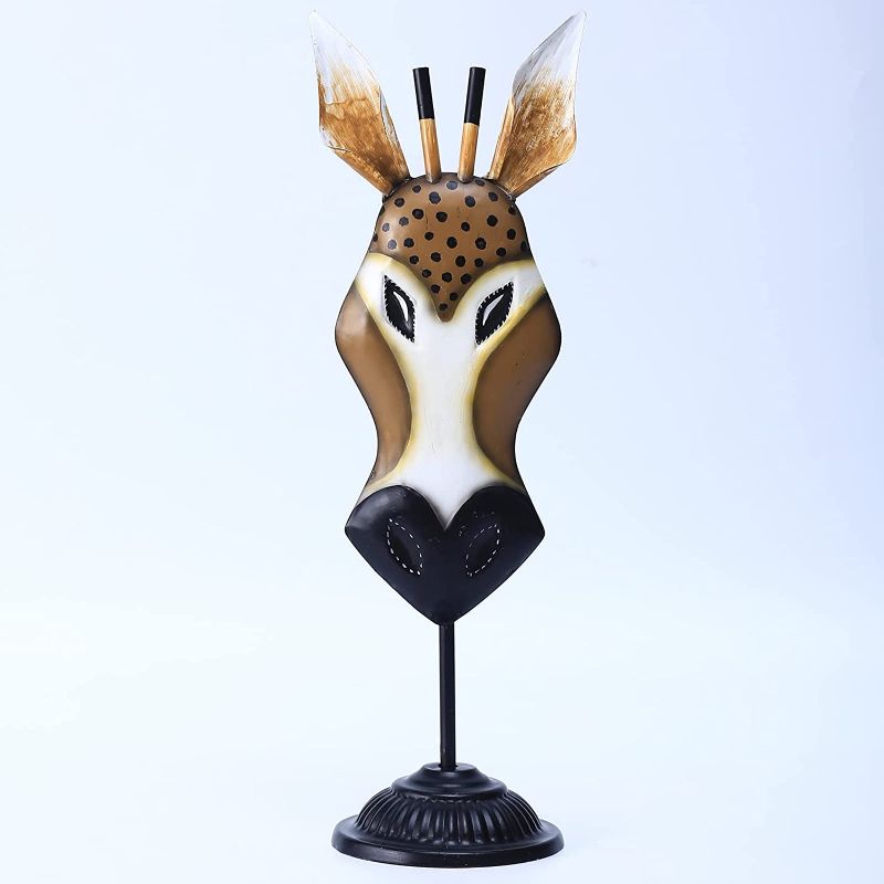 Photo 1 of African Safari Metal Animal Head Statue, African Art Safari Decor (Antelope Zebra Deer) https://a.co/d/8f82VCf