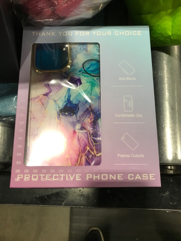 Photo 2 of Hocase for iPhone 14 Pro Max Case, (with Built-in Screen Protector) Shockproof Slim Soft TPU+Hard Plastic Full Body Protective Case for iPhone 14 Pro Max (6.7" Display) 2022 - Watercolor Marble https://a.co/d/gd5a2hx
