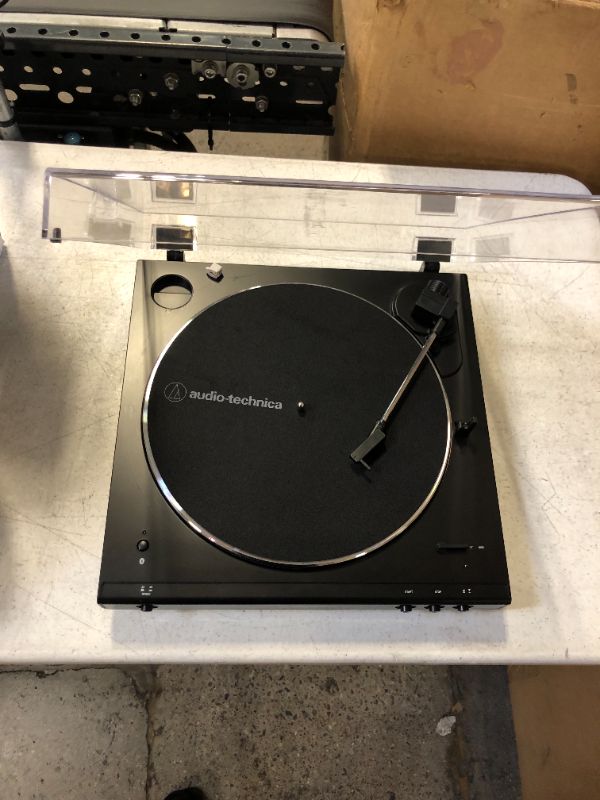 Photo 4 of Audio-Technica AT-LP60XBT-BK Fully Automatic Bluetooth Belt-Drive Stereo Turntable, Black, Hi-Fi, 2 Speed, Dust Cover, Anti-Resonance, Die-cast Aluminum Platter Black Wireless Turntable