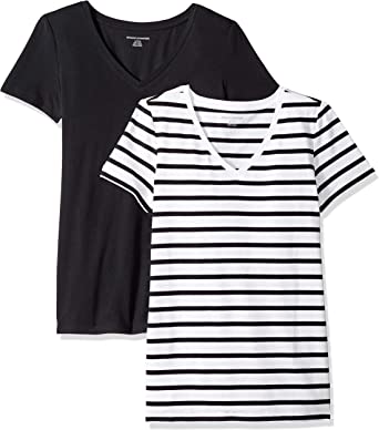 Photo 1 of Amazon Essentials Women's V-Neck Shirts, 2-Pack, Size Large 