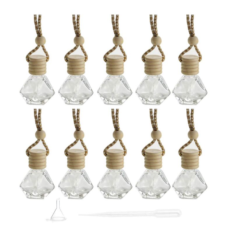 Photo 1 of 10 Packs Car Hanging Diffuser Empty Glass Perfume Bottles
