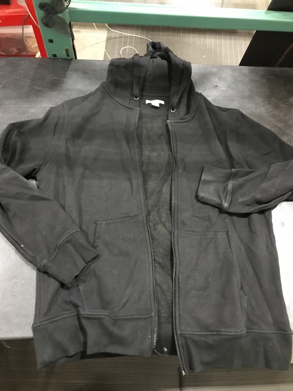 Photo 1 of AMAZON ESSENTIALS BLACK ZIP UP HOODIE SIZE L 