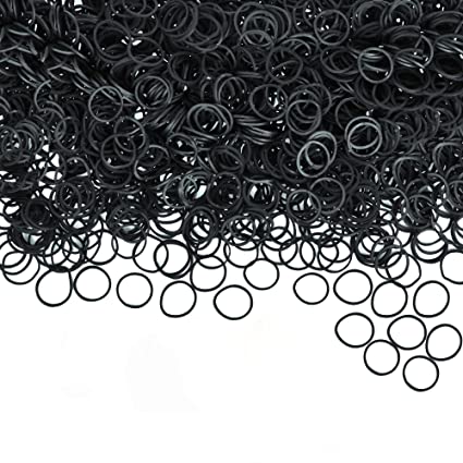 Photo 1 of 6000Pcs Mini Rubber Bands for Hair Black Elastic Hair Ties Mini Non-slip Hair Accessories for Baby/Kids/Girls Soft Headbands