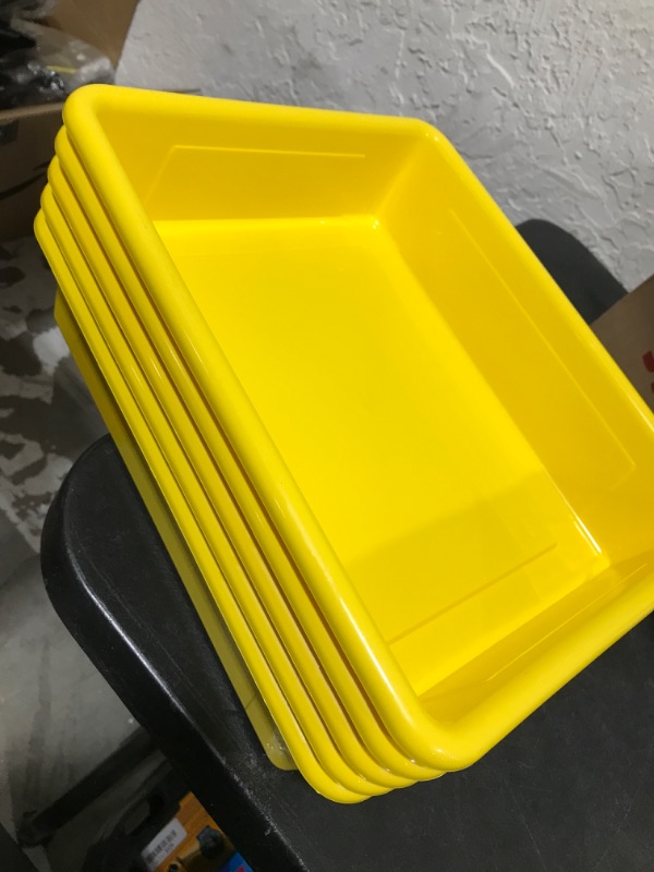 Photo 1 of 5 PACK Storex Storage Tray, Letter size, 10 x 13 x 3 Inches, Yellow
