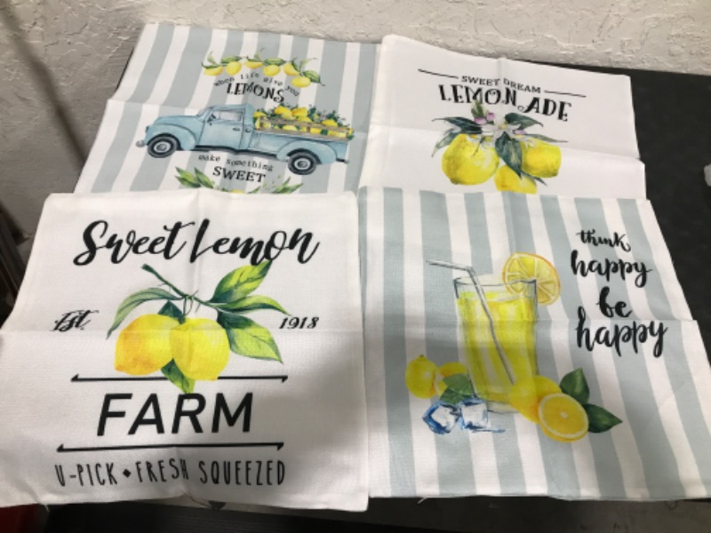 Photo 1 of 4 PACK 18 X 18 LEMON PILLOW COVERS 