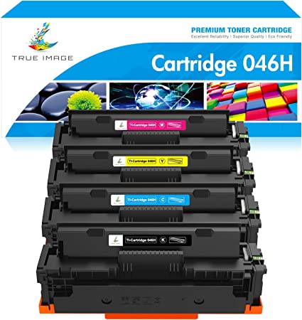 Photo 1 of TRUE IMAGE Compatible Toner Cartridge Replacement for Canon 046H 046 CRG-046H Color ImageCLASS MF733Cdw MF731Cdw MF735Cdw LBP654Cdw MF731 MF733 Printer Ink (Black Cyan Magenta Yellow, 4-Pack) 