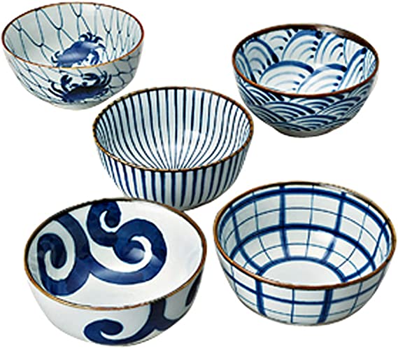 Photo 1 of ????(Saikaitoki) Saikai Pottery 31043 Dye Change Your Favorite Pot, Diameter 5.5 inches (14 cm) (Comes in a Gift Box), Set of 5 