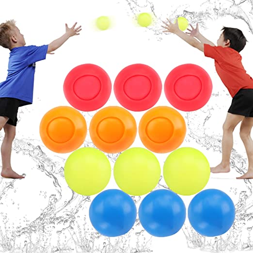 Photo 1 of 12 pcs Reusable Water Balloons,Water Balloons,Sealing Water Balloons,Water Balloons Self Sealing Quick Fill, Suitable for Outdoor Swimming Pool Family Summer Fun Party