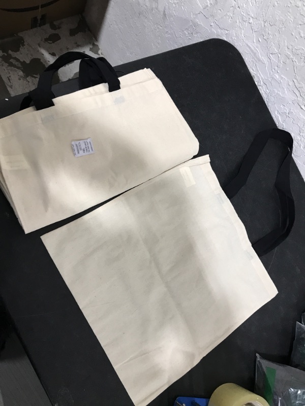 Photo 2 of 6 PACK! BLANK TOTE BAGS WITH BLACK HANDLES