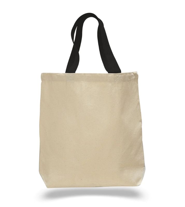 Photo 1 of 6 PACK! BLANK TOTE BAGS WITH BLACK HANDLES