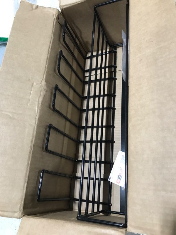 Photo 1 of c2M Heavy Duty Floating Tool Shelf & Organizer | Wall Mounted Garage Storage Rack for Handheld & Power Tools | USA Made, 100# Weight Limit, Compact Steel Design | Perfect for Father's Day | Black