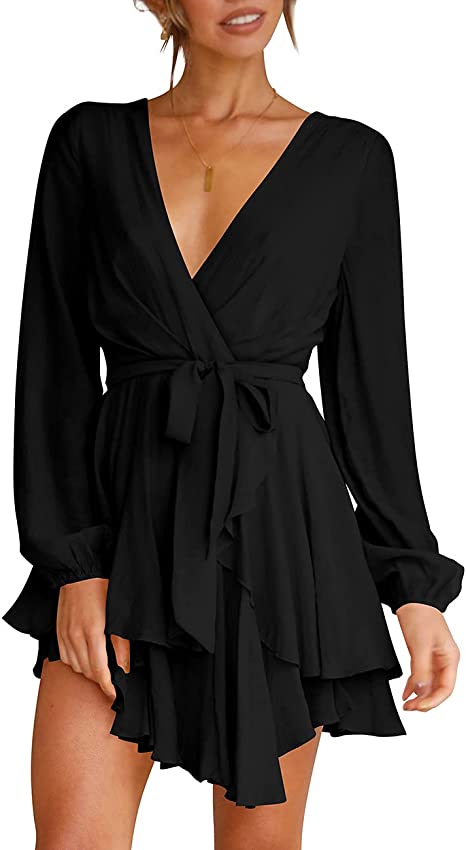 Photo 1 of DRESS - V NECK - BLACK - LONG SLEEVE - XS - 