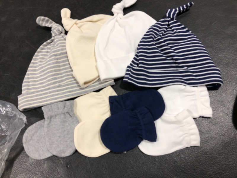 Photo 1 of 4 PACK MATCHING INFANT BEANIES AND MITS 