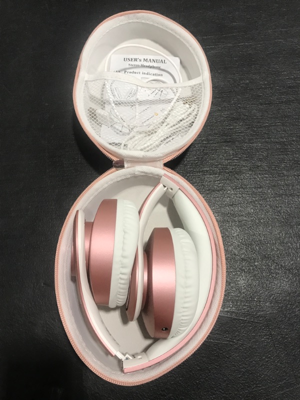 Photo 2 of Bluetooth Headphones Over Ear. ROSE GOLD. 