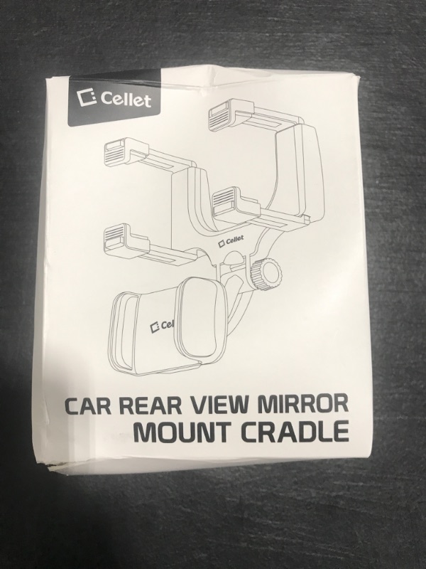 Photo 2 of Cellet Vehicle Rear View Mirror Phone Holder Mount Universal Smartphone Cradle Compatible to iPhone 11/11 Pro Xr Xs Max X 8 Plus Note 10 9 Galaxy S20 S20+ 5G S10 Plus S9 S8 Google Pixel 4 3 XL GPS LG