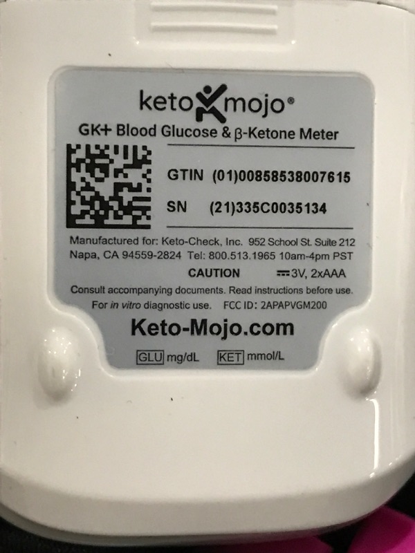 Photo 5 of KETO-MOJO GK+ Bluetooth Glucose & Ketone Testing Kit + Free APP for Ketosis & Diabetes Management. 20 Blood Test Strips (10 Each), Meter, 20 Lancets, Lancing Device, and Control Solutions
