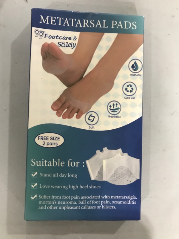 Photo 2 of 50% More Cushioning Metatarsal Pads, Pain Relief Ball of Foot Cushions - 2 Pairs - Breathable Forefoot Pads for Morton's Neuroma - Soft Gel Cushioning Shoe Inserts for Running Hiking Dancing 4 Updated