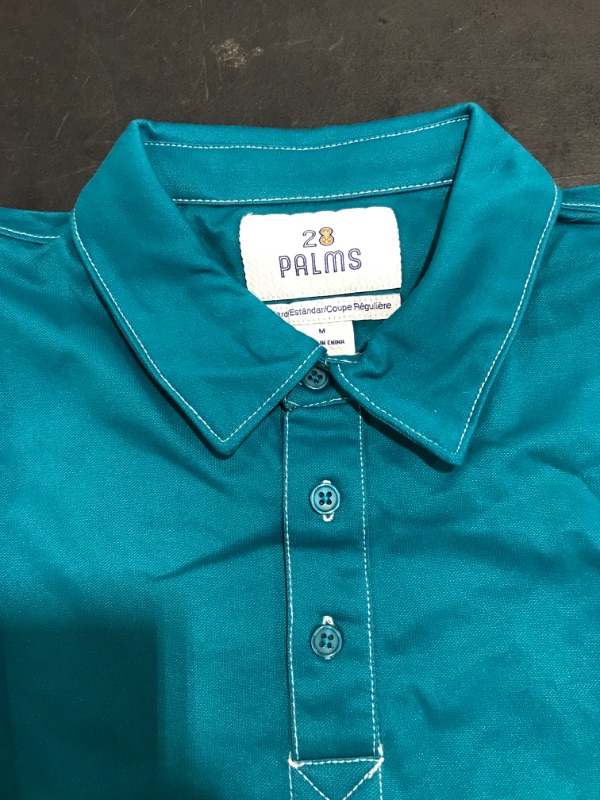 Photo 2 of 28 PALMS MEN'S SHORT SLEEVE SHIRT. TEAL. SIZE MEDIUM. NEW!