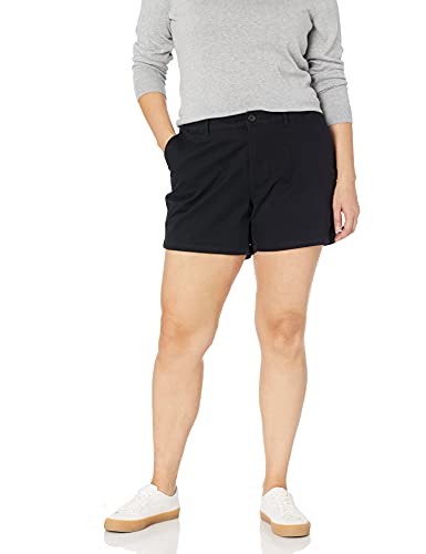 Photo 1 of Amazon Essentials Women's Plus Size 5 Inch Inseam Chino Short (Available in Plus Size), Black, SIZE 34W. 
