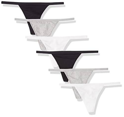 Photo 1 of Amazon Essentials Women's Cotton Thong String Underwear, Pack of 6, Neutral, X-Small
