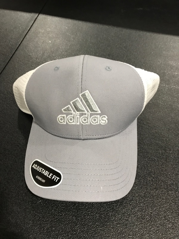 Photo 2 of adidas Men's Mesh Back Structured Low Crown Snapback Adjustable Fit Cap One Size Grey/White