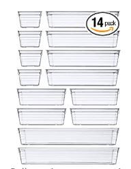 Photo 1 of 14 PCS Clear Plastic Drawer Organizer Tray for Makeup, Kitchen Utensils, Jewelries and Gadgets
