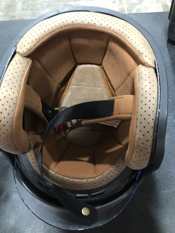 Photo 3 of Royal M139 Open Face Motorcycle Helmet - Retro Motorcycle Helmets, Vintage & Classic Style, 3/4 Vespa Helmet, Multi-Sport Impact Protection with Unique Design for Adult Women and Men - SIZE XL 
