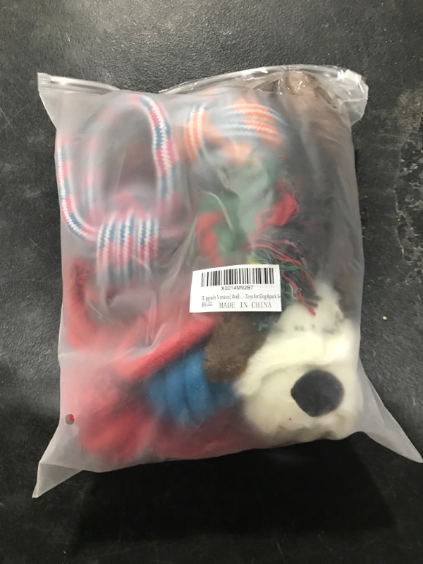 Photo 2 of [Upgrade Version] Well Love Dog Toys - Chew Toys - 100 Natural Cotton Rope - Squeak Toys - Dog Balls - Dog Bones - Plush Dog Toy - Dog Ropes - Tug of War Ball - Toys for Dog 6pack Set Blue