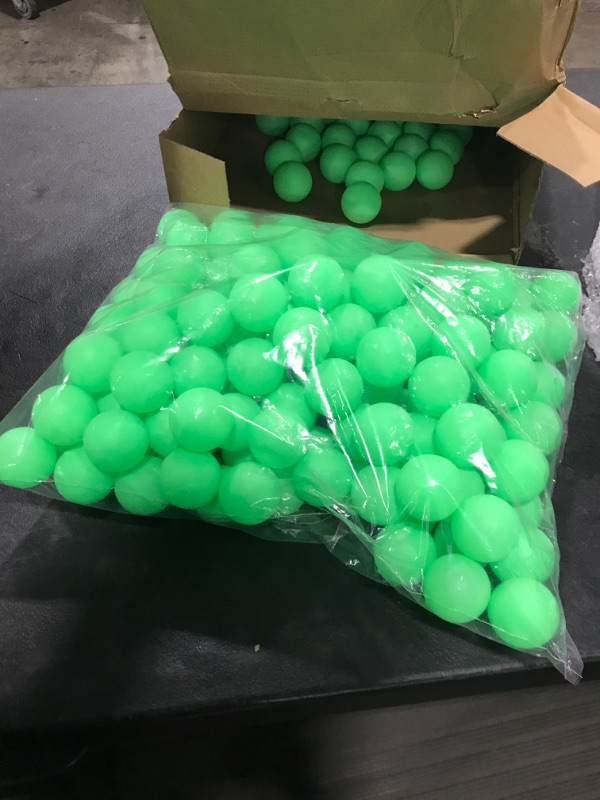 Photo 2 of 200 Pieces Pong Game Balls Washable Table Tennis Mini Round Balls Funny Pong Balls Carnival Pool Games Small Plastic Balls (Green)