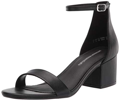 Photo 1 of Amazon Essentials Women's Two Strap Heeled Sandal, Black, Faux Leather, 10
