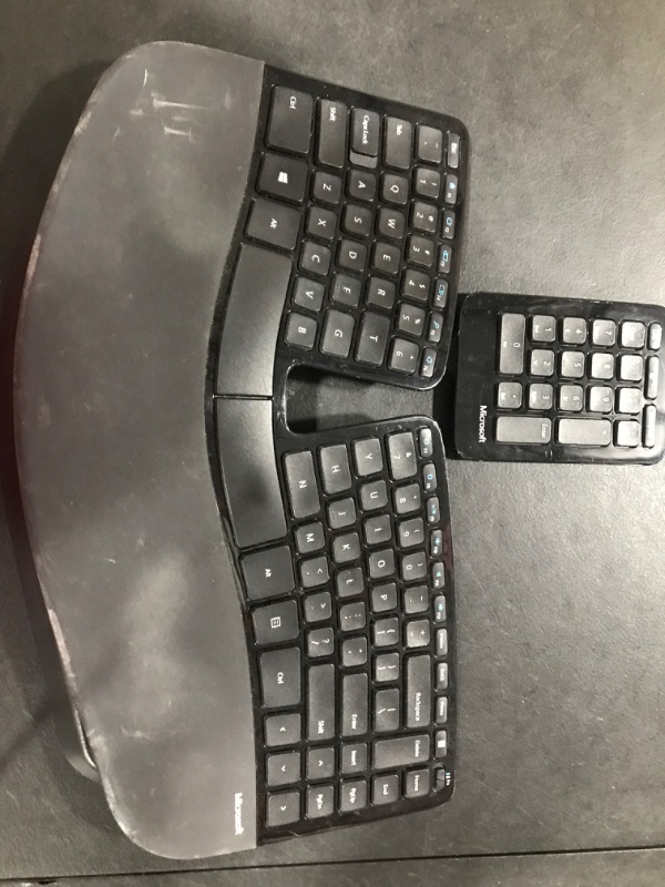 Photo 1 of Microsoft Sculpt Ergonomic Keyboard Black - Wireless USB - Cushioned Palm Rest - Split Keyset - Natural Arc Key Layout - Dome Keyboard Design

